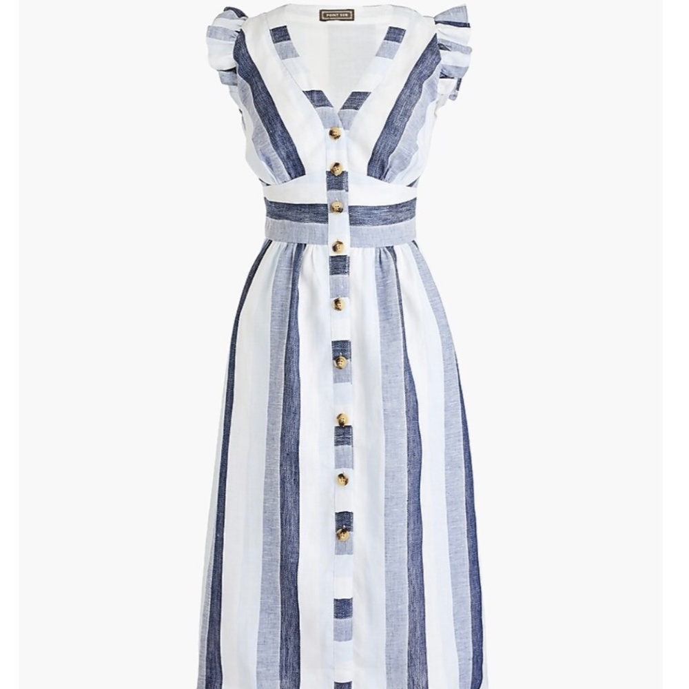 J. CREW Point Sur Striped Midi Dress - Size 4